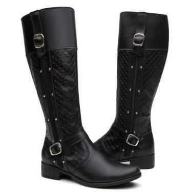 Imagem de Bota montaria feminina metalasse fivela - DONA BEJA, Preto, 33