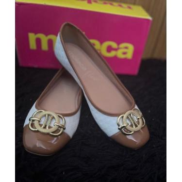 Imagem de Sapatilha Palmilha Confort  Branca com Nude - Moleca