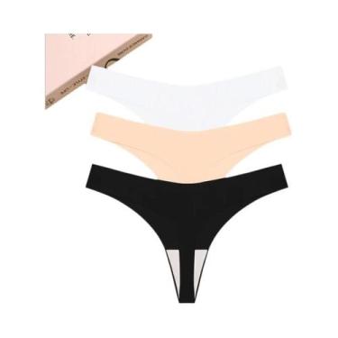 Imagem de Conjunto de 3 Calcinhas Lingerie Sexy Sem Costura - Cintura Baixa e Co