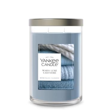 Imagem de Yankee Candle Vela de 2 pavios com perfume de caxemira luxuoso quente, assinatura 590 ml, mais de 60 horas de tempo de queima