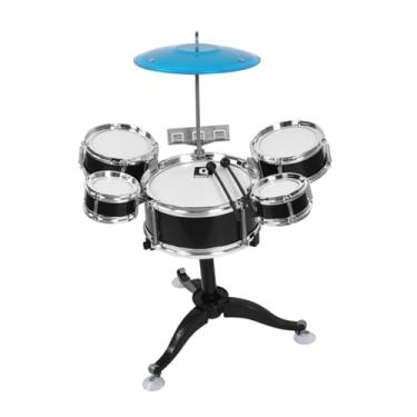 Imagem de Colaxi Conjunto de bateria infantil, kit de bateria de jazz, coordenação olho-mão, conjunto de brinquedos musicais, instrumentos musicais para performance em, Preto