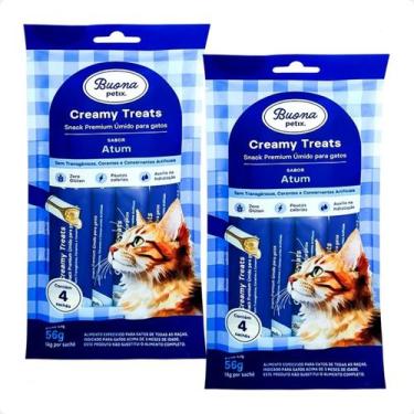 Imagem de Kit 2 Sachê Sabor Atum - 56G Para Gatos Buona Petix Creamy