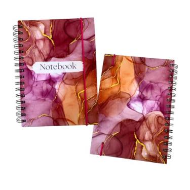 Imagem de Caderno Pautado Mármore Rosa A5 100 Folhas Papel 90g The Modern Girl Shop (1, Rosa)