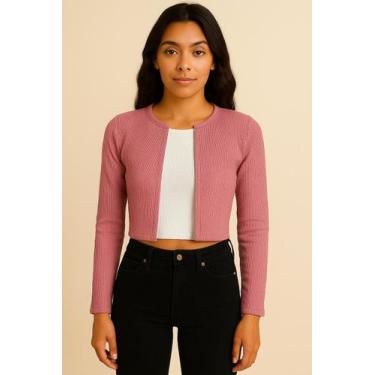 Imagem de Casaquinho Curto Feminino Manga longa blazer - Nagab, Rose, M