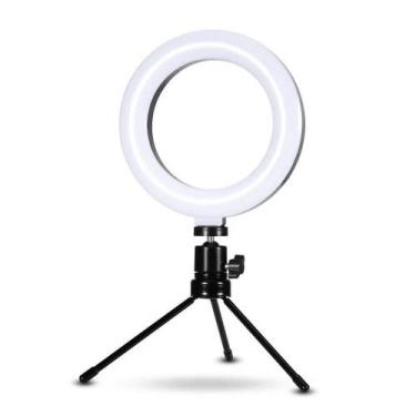Imagem de Iluminador Led Circular 6" Bi-Color Vídeo Ring Light 16cm USB com Mini