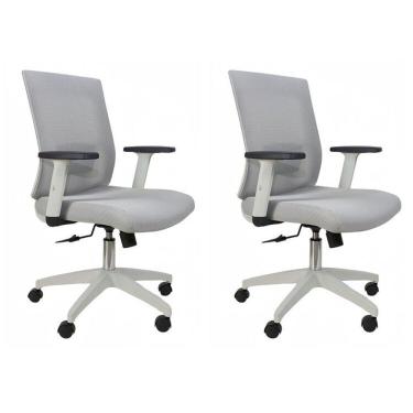 Imagem de Kit 2 Cadeiras para Escritório Diretor Giratória Dakota Cinza