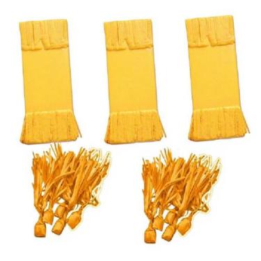 Imagem de Kit 192 Papel de Bala Seda Laranja com 2 Franjas p/ Balas - Genérica