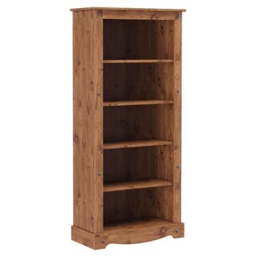 Imagem de Estante Para Livros Livreiro Organizador Multiuso De Madeira Cera Carv