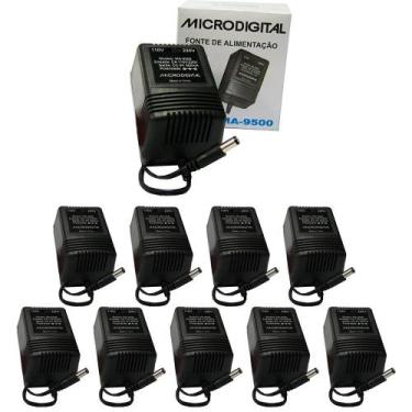 Imagem de Kit 10 Fontes para Pedaleira Bivolt 9VDC 0,5A MA 9500 - Microdigital
