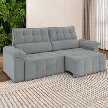 Imagem de Sofá Retrátil e Reclinável 220 cm Santorini Besthouse, SLIM CHUMBO