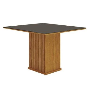 Imagem de Mesa De Jantar Napoli 90x90 Reto Freijó Decor Chumbo  Leifer Móveis - 