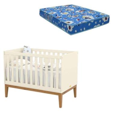 Imagem de Berço Americano Unique Off White Eco Wood Com Colchão Ortobom - Matic 