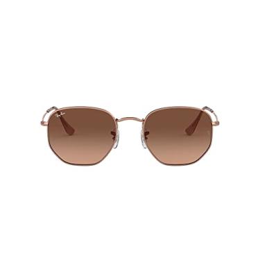 Imagem de Óculos de Sol Ray-Ban Hexagonal 0RB3548N 9069A5 Tam 51 / Bronze - Lentes Rosa Gradiente