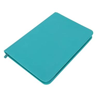 Imagem de 9 bolsos cartões de fichário com zíper totalmente fechado PU 360 Carregamento lateral Pocket Pocket Trading Card Album Fold para colecionadores MTG Baseball Soccer Cards (Verde azul)