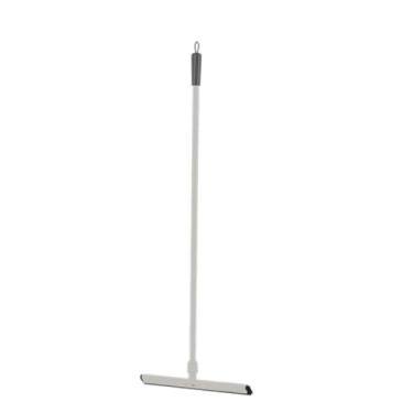 Imagem de Rodo Grande Para Limpeza Doméstica Cabo Aço Inox Reforçado Borracha Dupla Macia Piso Interno Bege Linha Flow - OU