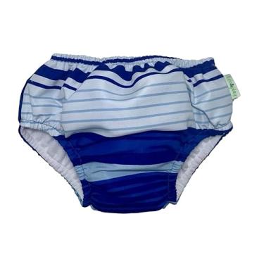 Imagem de FRALDA DE PISCINA REUTILIZAVEL LISTRADO AZUL (24 meses)