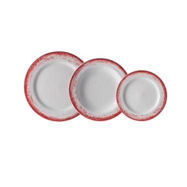 Imagem de Serviço de Baixela 18 Peças em Porcelana, Decoração Névoa Vermelho, Porcelana Schmidt