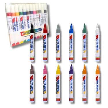 Imagem de Kit Canetas Paint Marker 12 Cores Permanente Tecido Vidro - Friburgo C