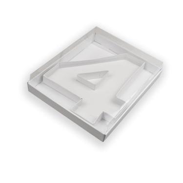 Imagem de Manoczy Caixa de papelão preenchível de 35,5 cm com tampa transparente, bandeja de presente vazada branca para aniversários, festas de aniversário e eventos (4)