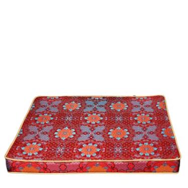 Imagem de Almofadas de assento personalizadas de brocado de seda chinesa espessas almofadas de cadeira com laços cadeira de jantar poltrona de sofá antiderrapante decoração de casa (50 x 45 x 4 cm, vermelho