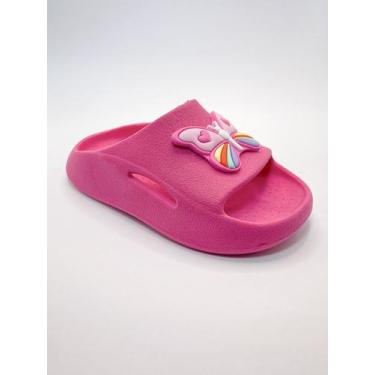 Imagem de Sandália Chinelo Slide Nuvem Menina Infantil com Borboleta Leve Confor