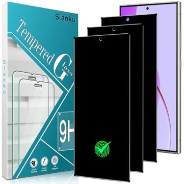 Imagem de Slanku [Pacote com 3 protetores de tela de privacidade para Samsung Galaxy S24 vidro ultra temperado, antiespião, desbloqueio de impressões digitais, compatível com capas, antiarranhões