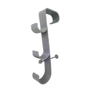 Imagem de WeiLaiKeQi Suporte para vara de piscina, suporte para escova, equipamento, organizador, ganchos triplos, gancho para ferramentas para escovas de skimmer, Cinza, 1 Pc