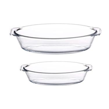 Imagem de Jogo de travessas ovais em vidro com alça Dynasty Server 2 peças