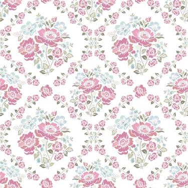 Imagem de Mangoloo Papel de parede floral rosa com desenhos florais boho papel de contato vintage autoadesivo removível flor papel de parede para armários de banheiro gavetas quarto destaque parede 44,5 x 259,1