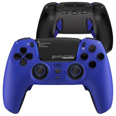 Imagem de HEXGAMING PHANTOM Pro Gaming Controller with 4 Remappable Buttons, 6 Remapping Profiles, 8 Interchangeable Analog Stick, and Adjustable Triggers Compatible with ps5, PC, Mobile - Dream Blue