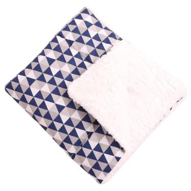 Imagem de Cobertor Para Bebê Estampado Dupla Face Manta Triângulo Azul Marinho