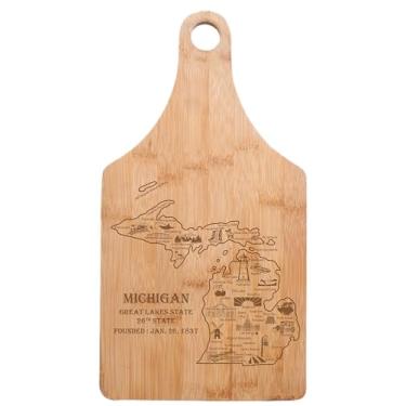 Imagem de Conjunto de tábua de corte em forma de estado de bambu premium - design de mapa dos EUA, decoração de cozinha, ferramenta de preparação de alimentos, orgulho do estado, chef de casa essencial, blocos