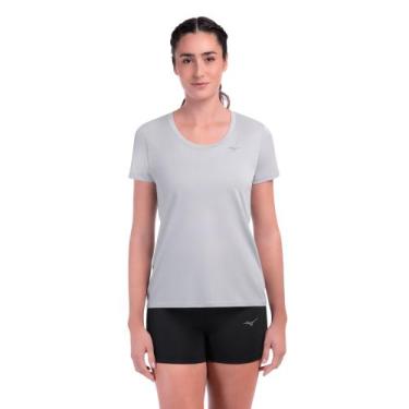 Imagem de Camiseta de Corrida Mizuno Nirvana Feminina, Cinza, G