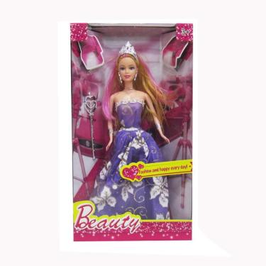 Imagem de Boneca Beauty Fashion Com Vestido + Varinha Magica
