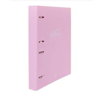 Imagem de Caderno Argolado Fichário Escolar Polibras Cor Pastel , Rosa Pastel