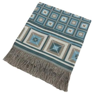 Imagem de Xale de Sofá Manta Decorativa Dupla Face Jacquard Premium 1,70x1,40m C