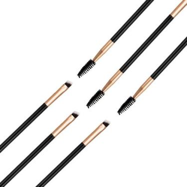 Imagem de Kit 3 Pincéis Duplo Ponta Chanfrada E Escovinha Sobrancelha - Arte Sed