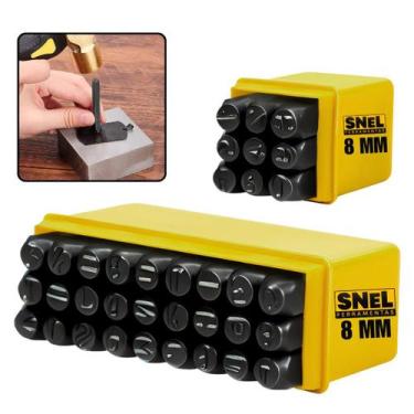 Imagem de Kit Jogo Marcador Punção 36pcs Alfanumérico 8mm Letra Numero - Snel Fe