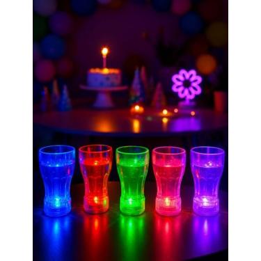Imagem de Copo LED Colorido Pisca Sortido Festa Aniversário Lembrança - Crgfesta