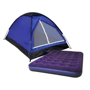 Imagem de Barraca Camping 4 Pessoas Azul-quati Carajas+colchão Casal