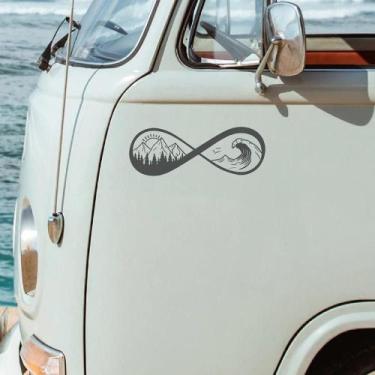 Imagem de Adesivo De Vinil Para Para-choque De Carro, Floresta De Montanha, Mar,