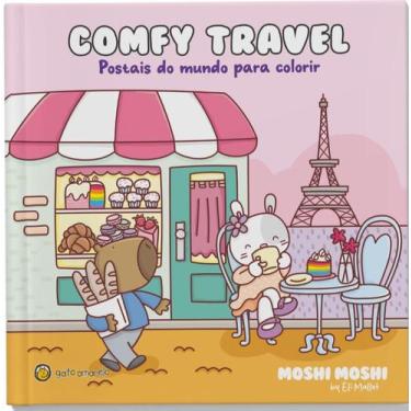 Imagem de Comfy travel: postais do mundo para colorir - GATO AMARELO, 3