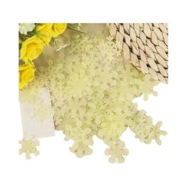 Imagem de 50 Adesivos De Floco De Neve 3D Que Brilham No Escuro Para Quarto Infa
