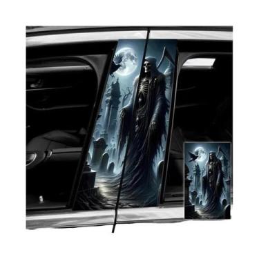 Imagem de Adesivo De Carro Cool À Prova d'Água Skeleton Rider Warrior 2pcs Vinil