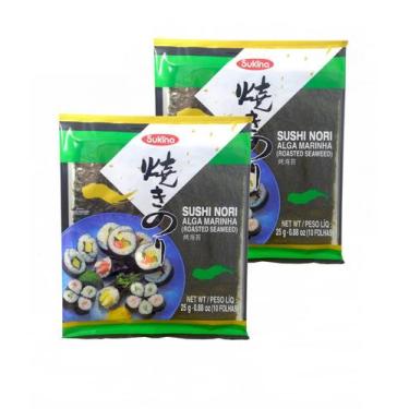 Imagem de Alga Marinha Yakinori Nori 26g 10 Folhas Sukina (Kit com 2)
