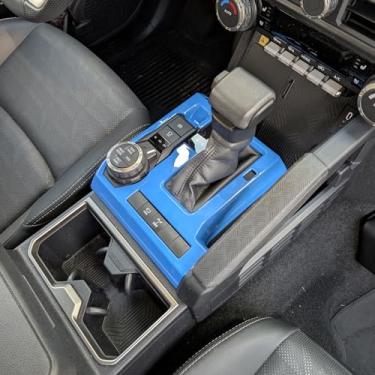 Imagem de KUJOOY Para Toyota Tacoma 2024 2025 para 4Runner 2025 Acessórios interiores decoração painel console central tampa de saída de ar moldura decorativa ABS (azul claro, capa do painel de câmbio)