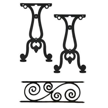 Imagem de Kit Par Pé De Mesa E Trava Paris Em Ferro Fundido Jardim. - FUNDIÇAO S