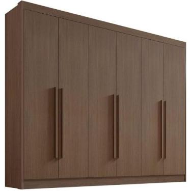 Imagem de Guarda Roupa Athos Castanho 6 Portas 7 Gavetas DDoro - D' Doro Móveis