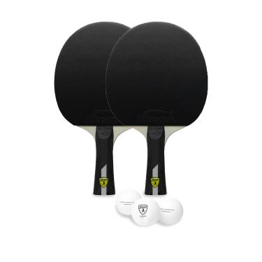 Imagem de Killerspin Jet Set 2 Conjunto Premium, conjunto de tênis de mesa com 2 pás de ping pong e 3 bolas de ping pong, raquete de tênis de mesa perfeita para brincadeiras consistentes e precisão
