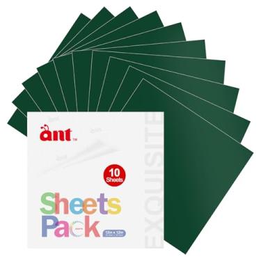 Imagem de ANT Folhas de vinil permanente, autoadesivas para máquina de corte, vinil externo permanente para decoração de festa, adesivo, caneca DIY, decalque de carro (10, verde escuro)